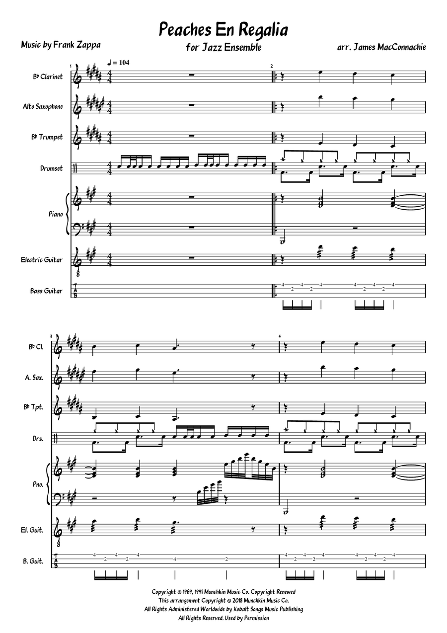 Peaches En Regalia Jazz Ensemble scores gallery preview page 1