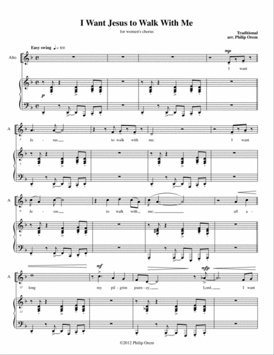I Want Jesus to Walk With Me (SA) SA scores gallery preview page 2