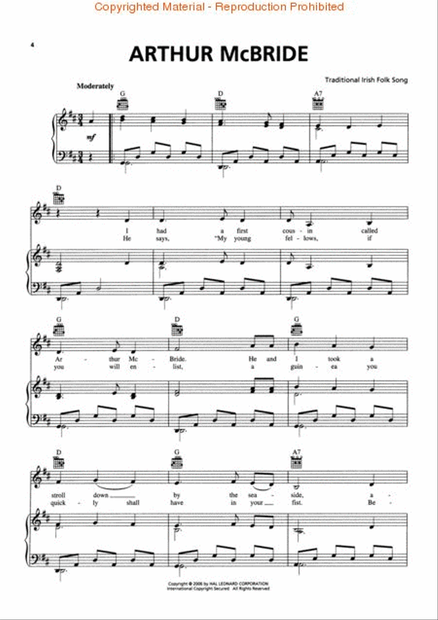 The Grand Irish Songbook Piano, Vocal, Guitar scores gallery preview page 2