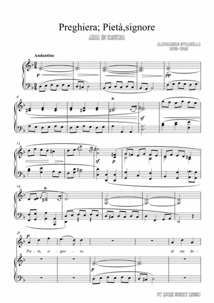Stradella - Preghiera; Pietà,signore in D minor for voice and piano image number null
