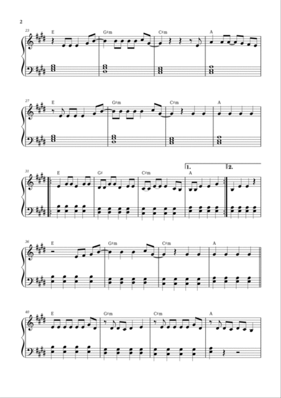 Abcdefu Easy Piano scores gallery preview page 2