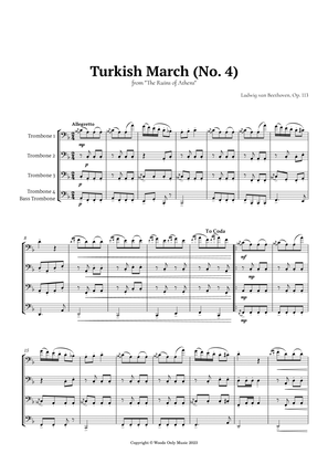 Book cover for Turkish March by Beethoven for Trombone Quartet