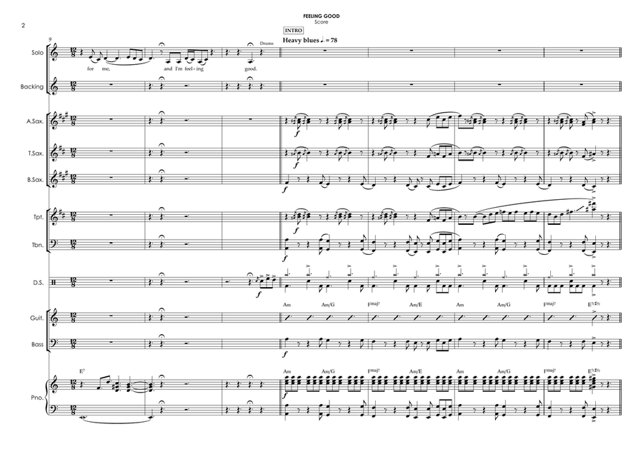 Feeling Good - Score Only Jazz Ensemble scores gallery preview page 5