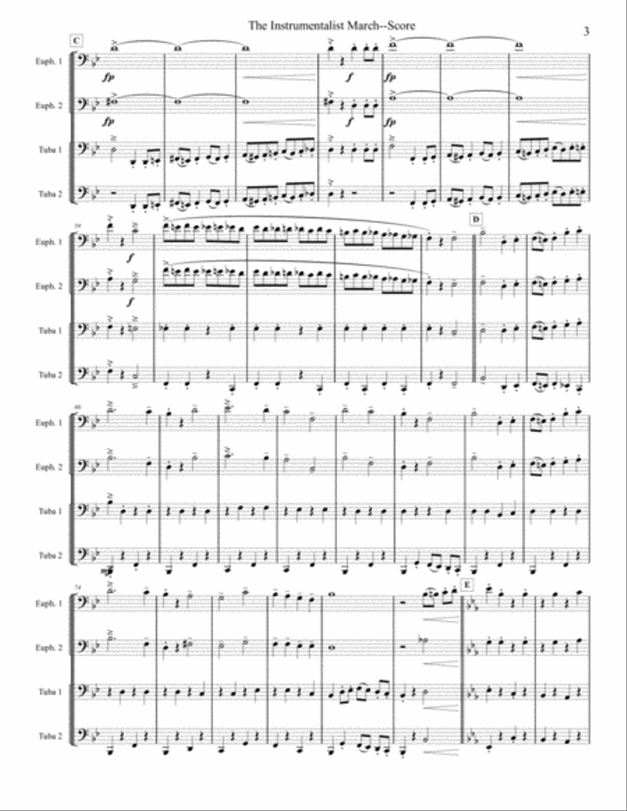 Instrumentalist March - Tuba/Euphonium Quartet Brass Ensemble scores gallery preview page 3