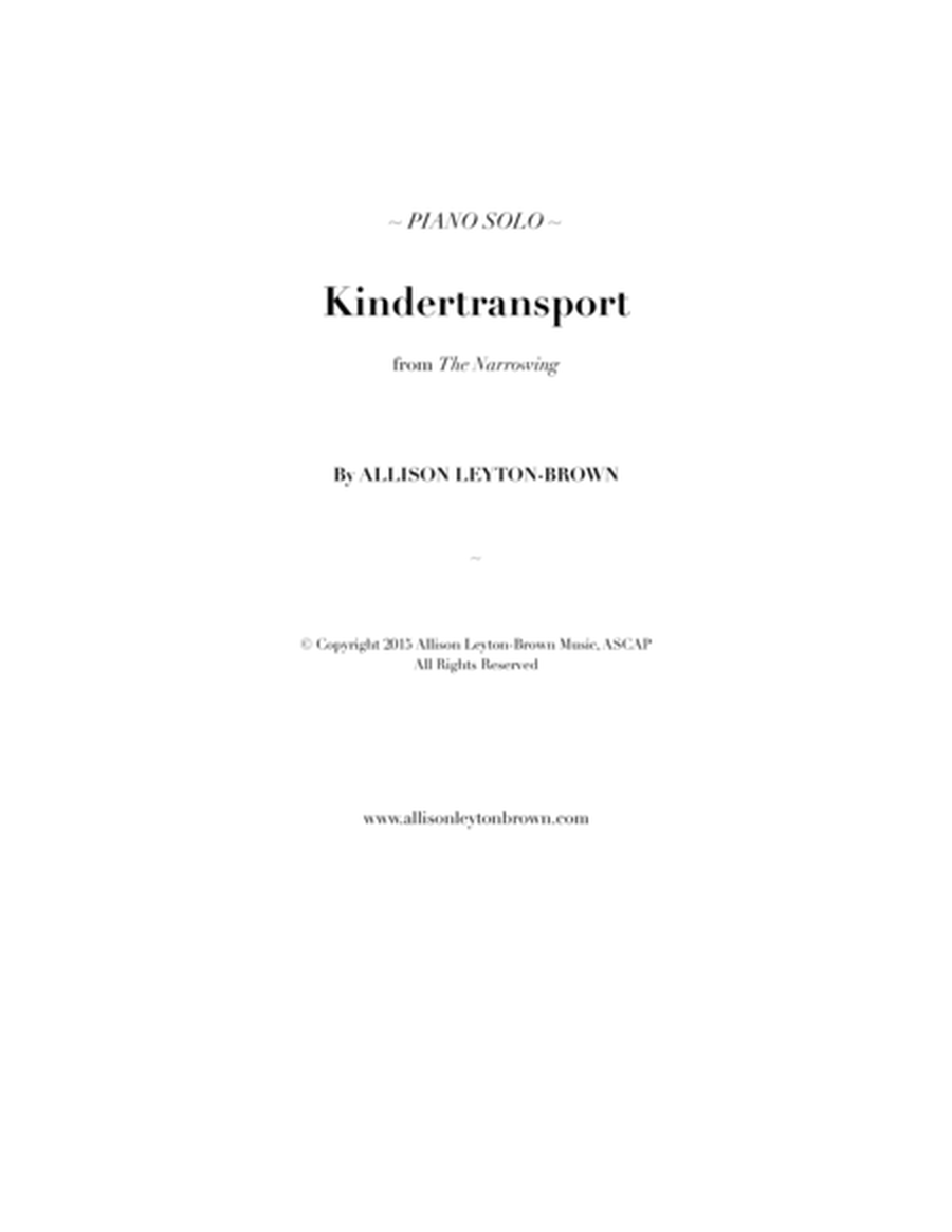 Kindertransport - Evocative Piano Solo - by Allison Leyton-Brown image number null