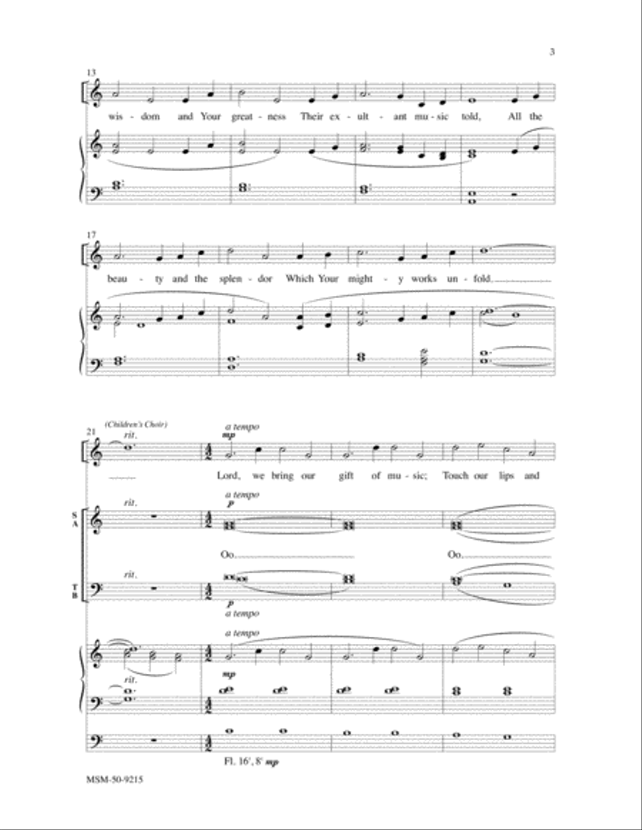 Lord, We Bring Our Gift of Music 4-Part scores gallery preview page 3