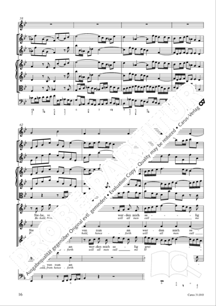 Magnify the Lord, my soul (Meine Seel erhebt den Herren) 4-Part scores gallery preview page 12