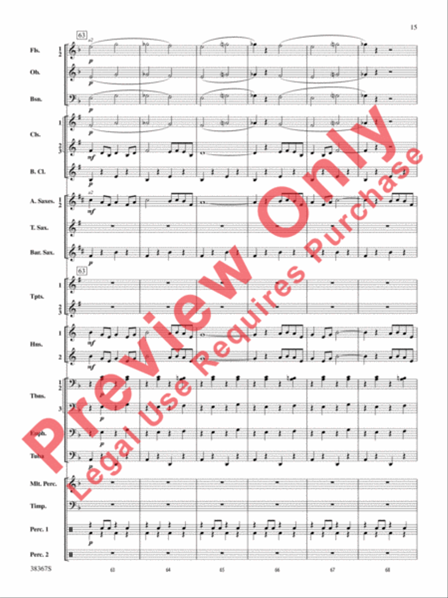 Highlights from Porgy and Bess Concert Band scores gallery preview page 16