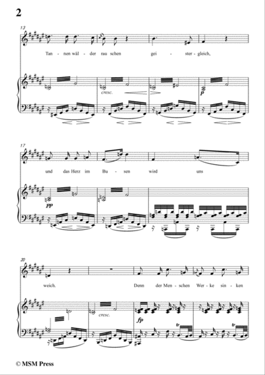 Schubert-Auf der Donau,in F sharp Major,Op.21,No.1,for Voice and Piano Voice Solo scores gallery preview page 4