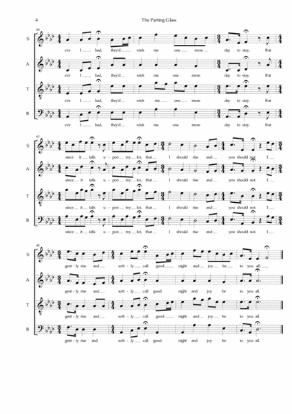 The Parting Glass (SATB) - Arrangement for mixed choir (as performed by Voice Squad, Tourist Walk an image number null