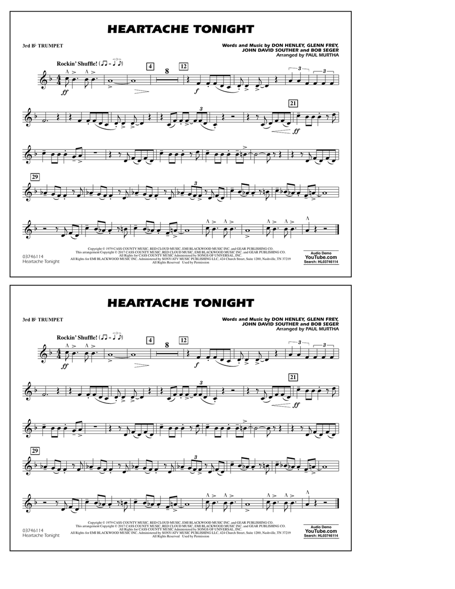 Heartache Tonight - 3rd Bb Trumpet Marching Band scores gallery preview page 1