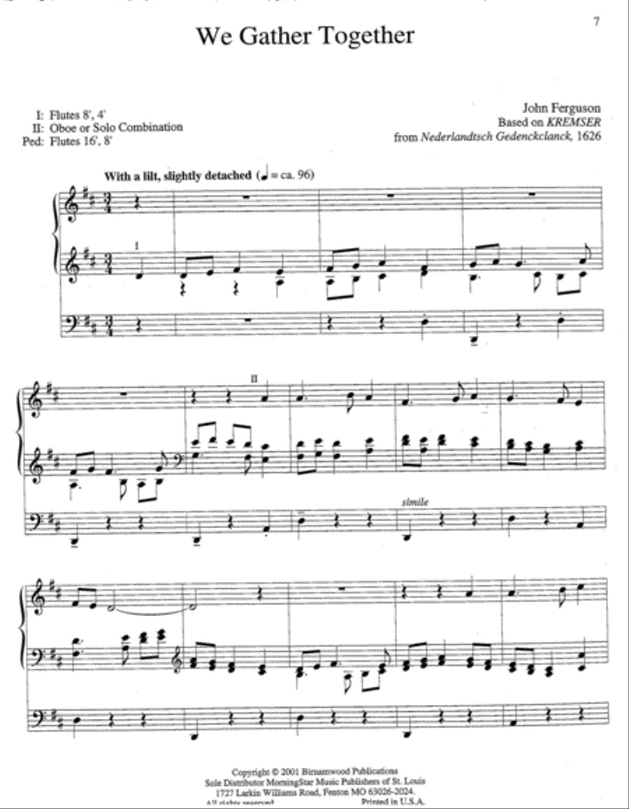 A Thanksgiving Triptych Organ scores gallery preview page 3