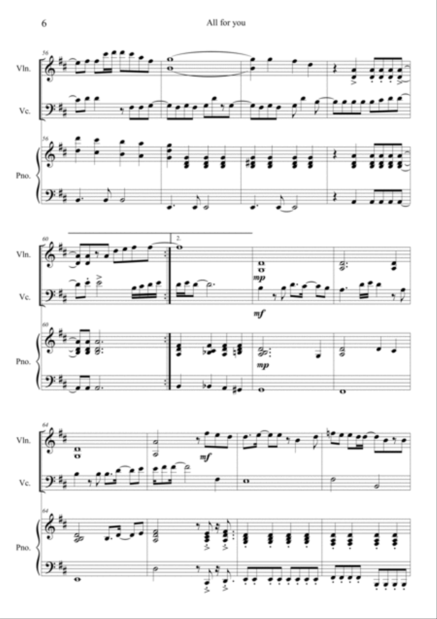 All For You Piano Trio scores gallery preview page 6
