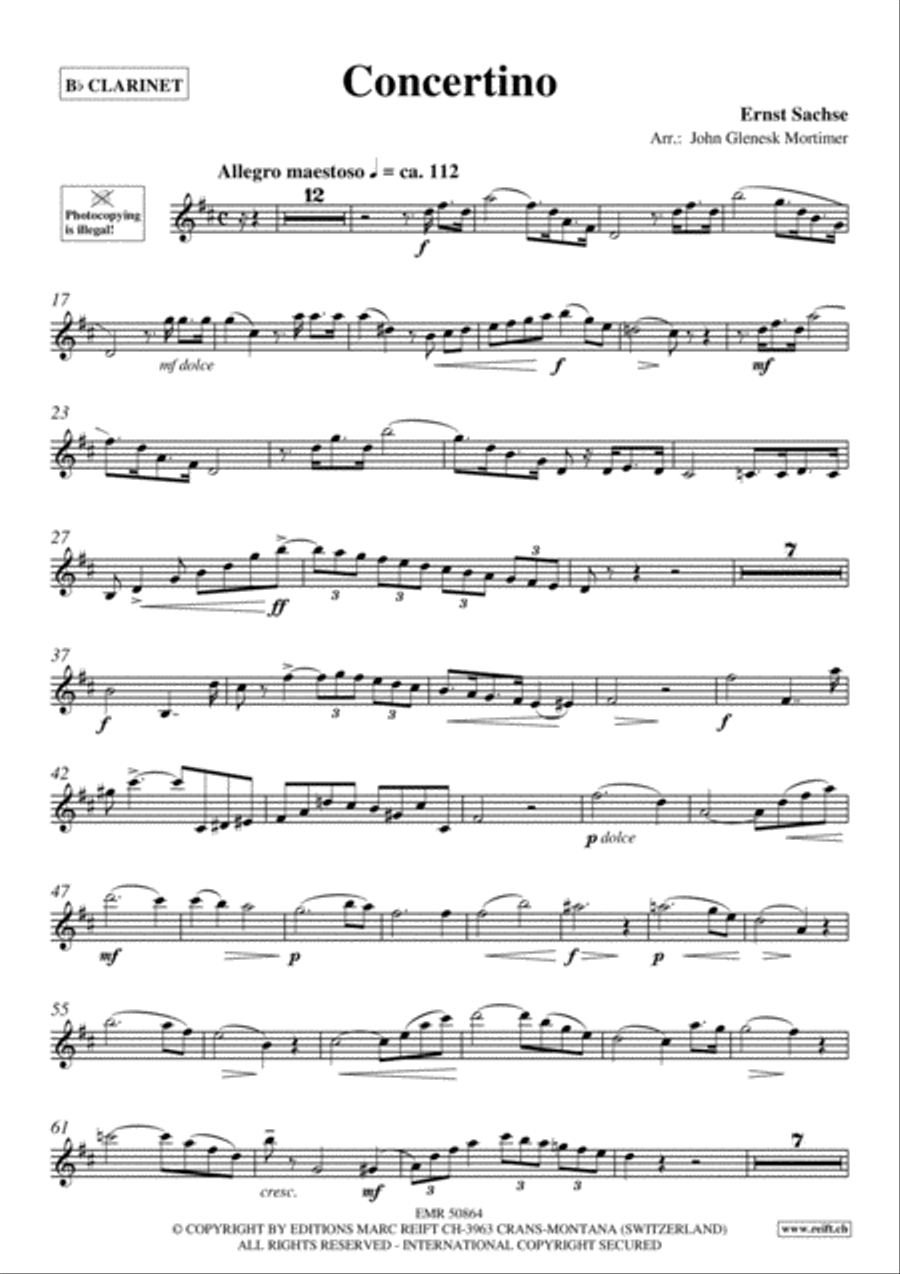 Concertino Clarinet Solo scores gallery preview page 2