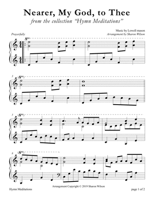 Nearer, My God, to Thee (LARGE PRINT Piano Solo)
