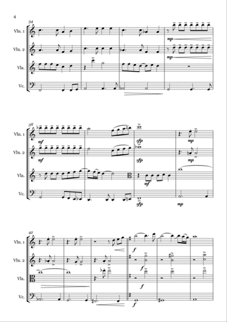 Life On Mars String Quartet scores gallery preview page 6