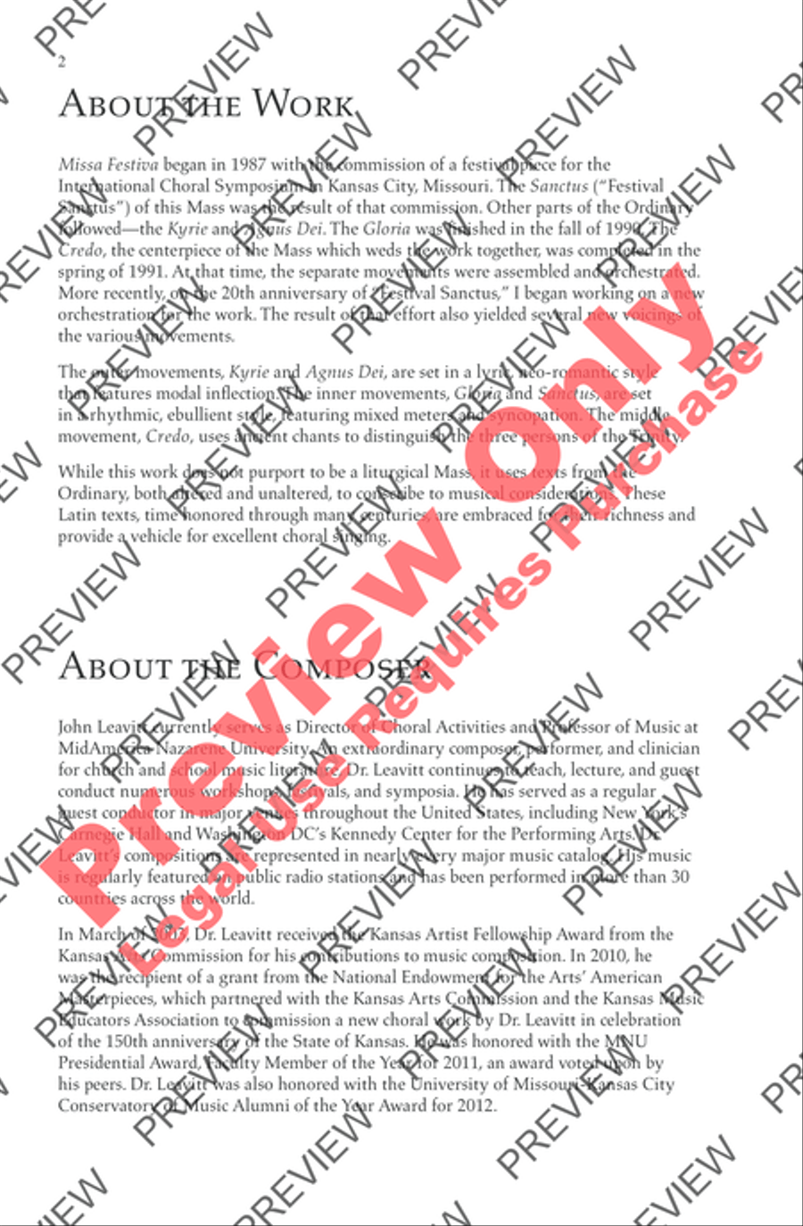 Missa Festiva Men's Choir scores gallery preview page 4