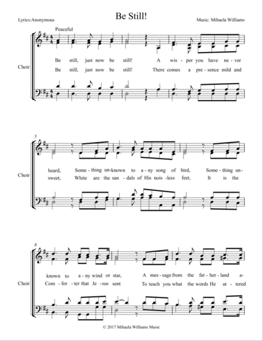 Be Still 4-Part scores gallery preview page 2