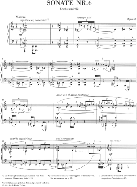 Sonata for Piano Op. 62, No. 6
