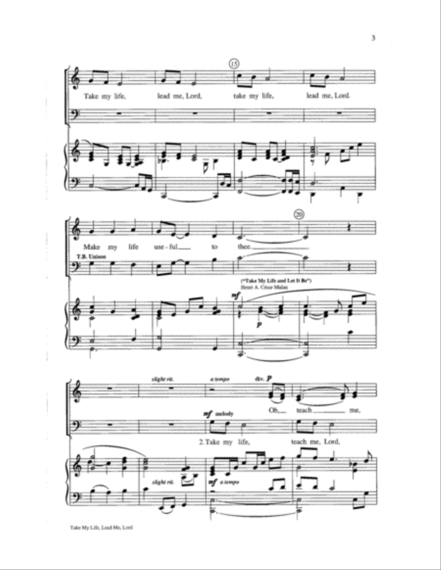 Take My Life, Lead Me, Lord 3-Part scores gallery preview page 3