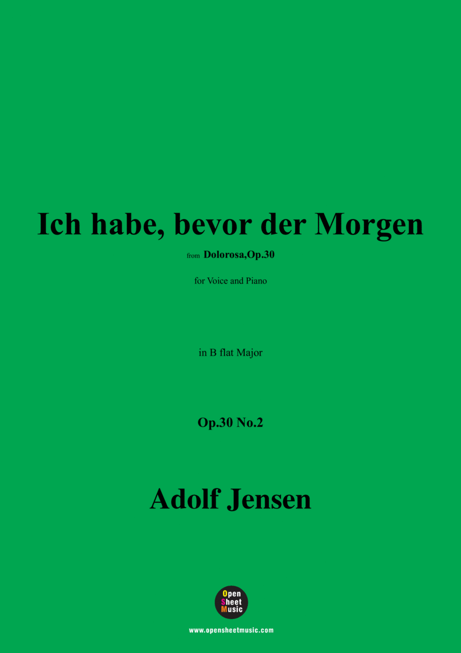 A. Jensen-Ich habe,bevor der Morgen,Op.30 No.2,in B flat Major Voice scores gallery preview page 1