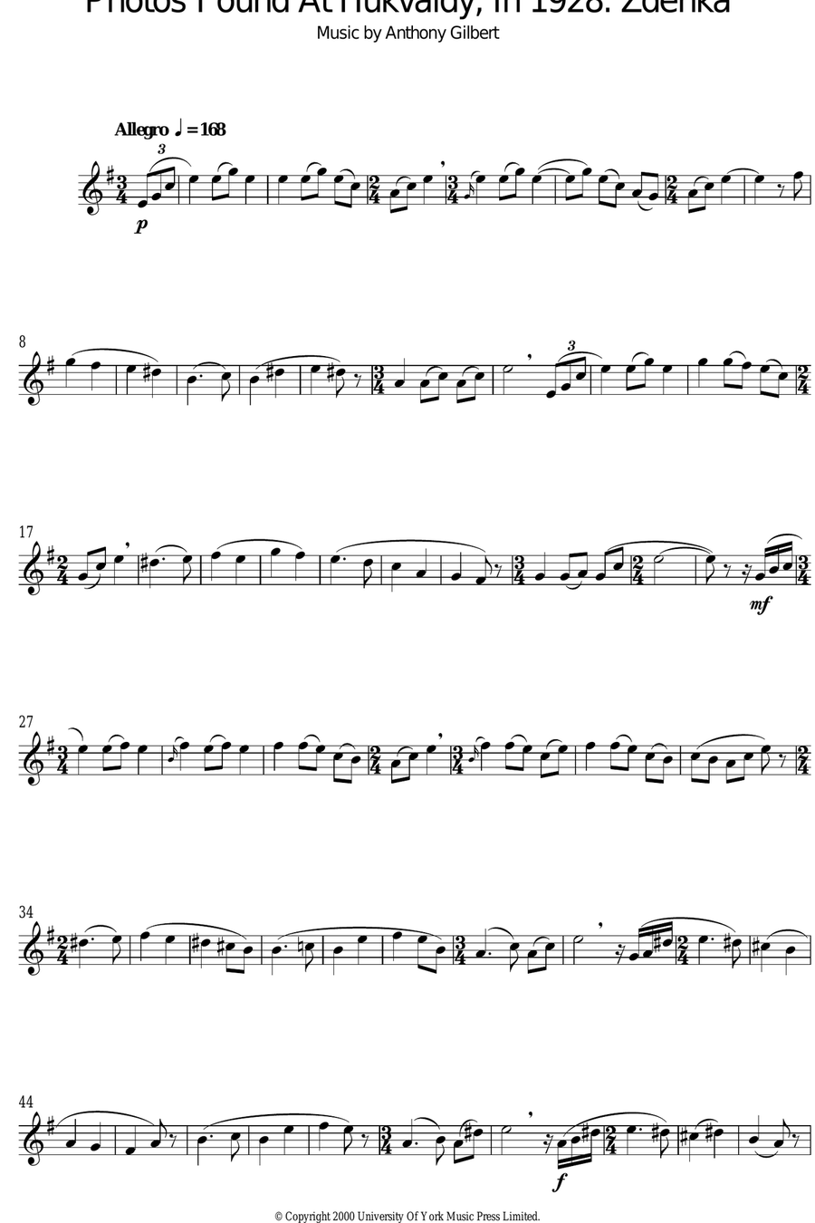 Photos Found At Hukvaldy, In 1928: Zdenka Oboe Solo scores gallery preview page 1