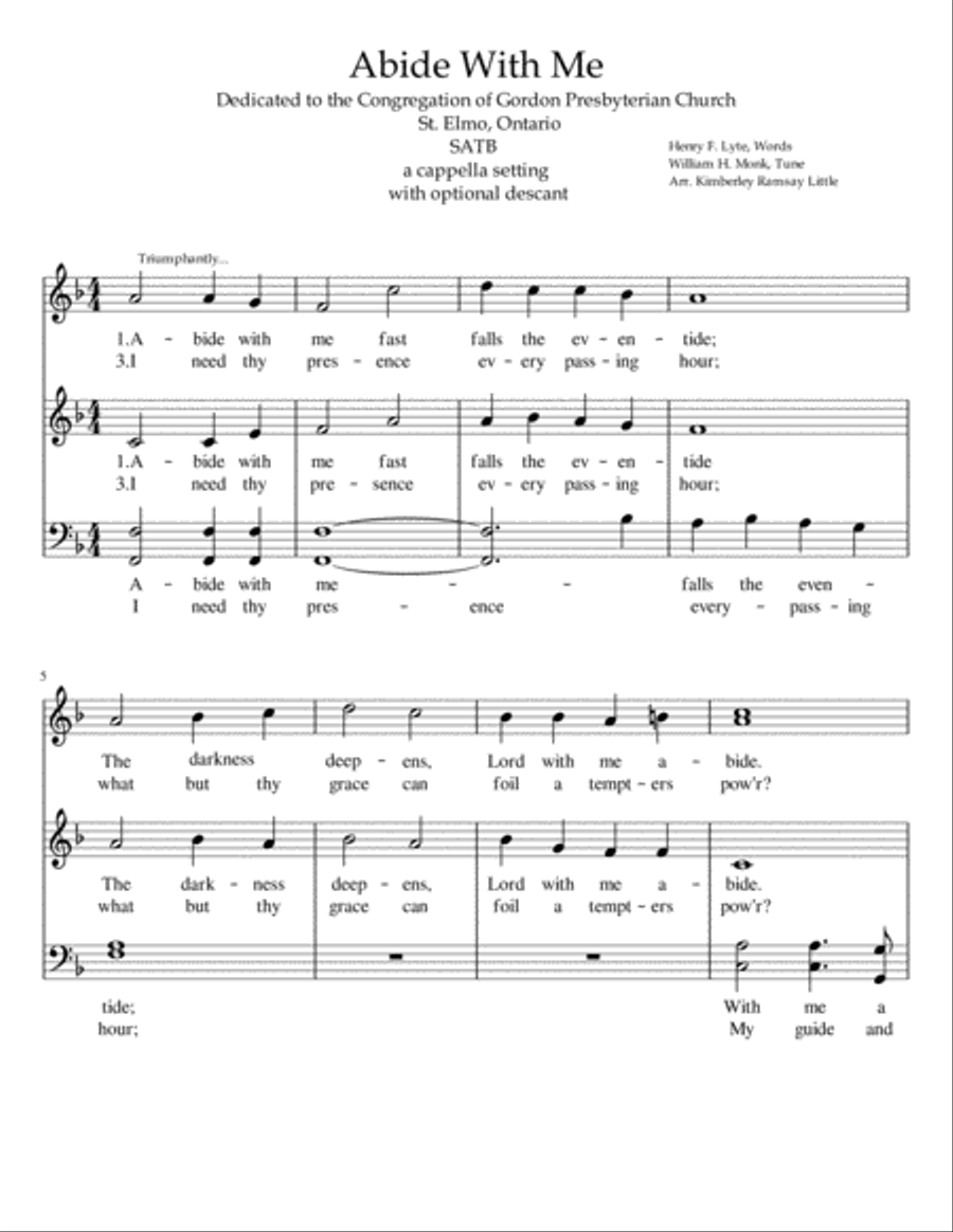 Abide With Me 4-Part scores gallery preview page 1