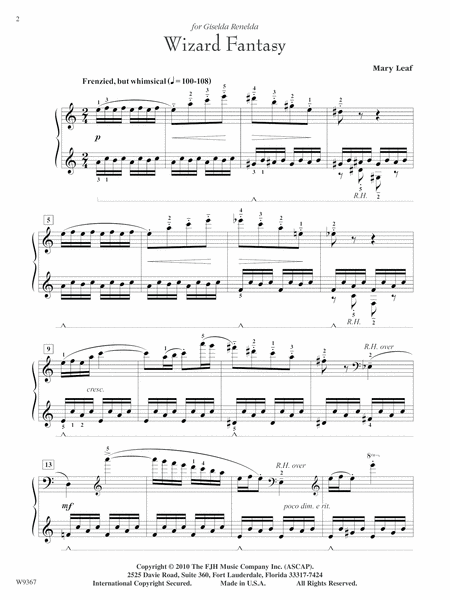 Wizard Fantasy by Mary Leaf Piano Solo - Digital Sheet Music