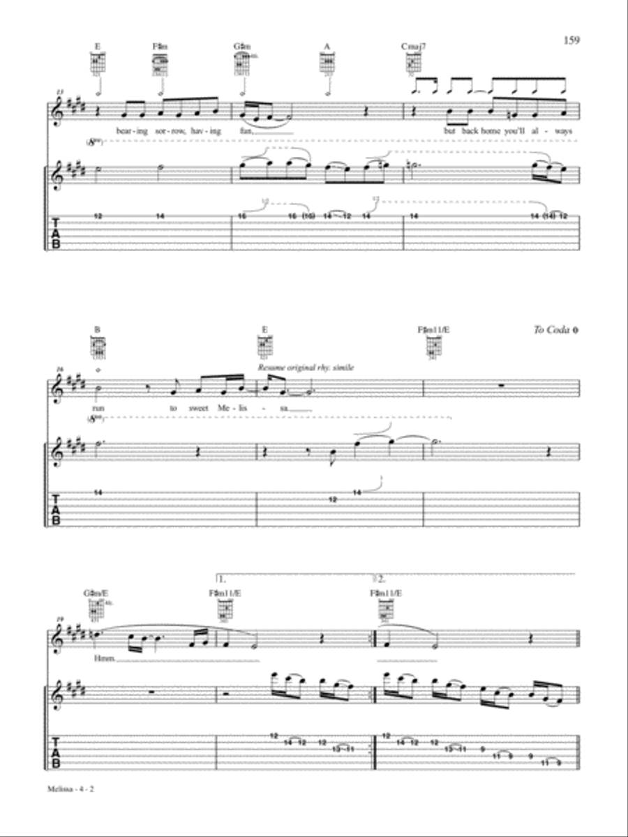 Melissa Guitar Tablature scores gallery preview page 2