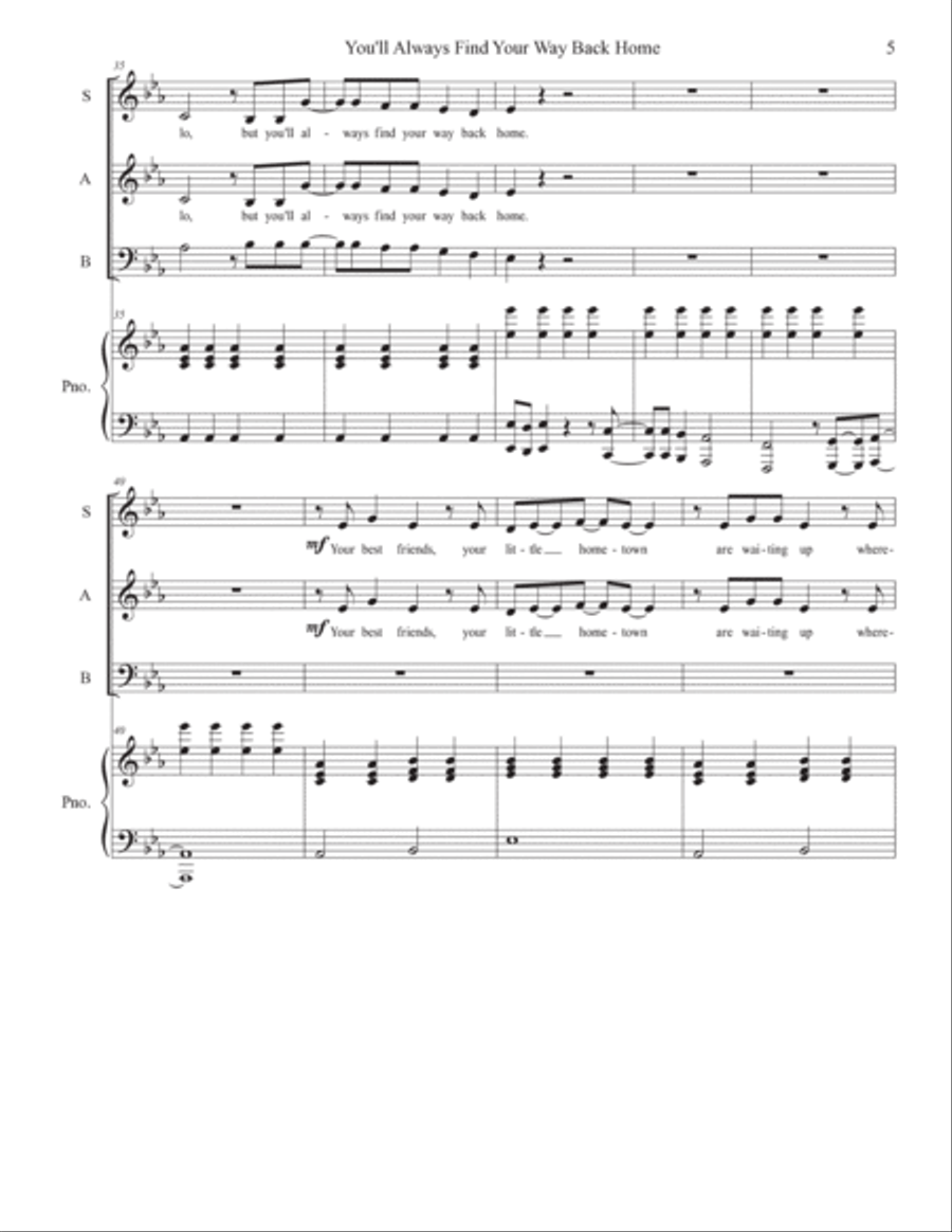 You'll Always Find Your Way Back Home 3-Part scores gallery preview page 5