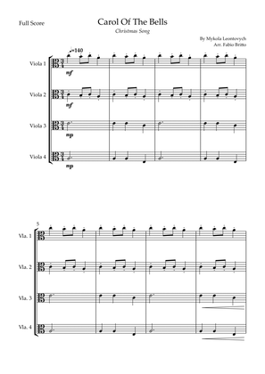 Book cover for Carol Of The Bells (Christmas Song) for Viola Quartet