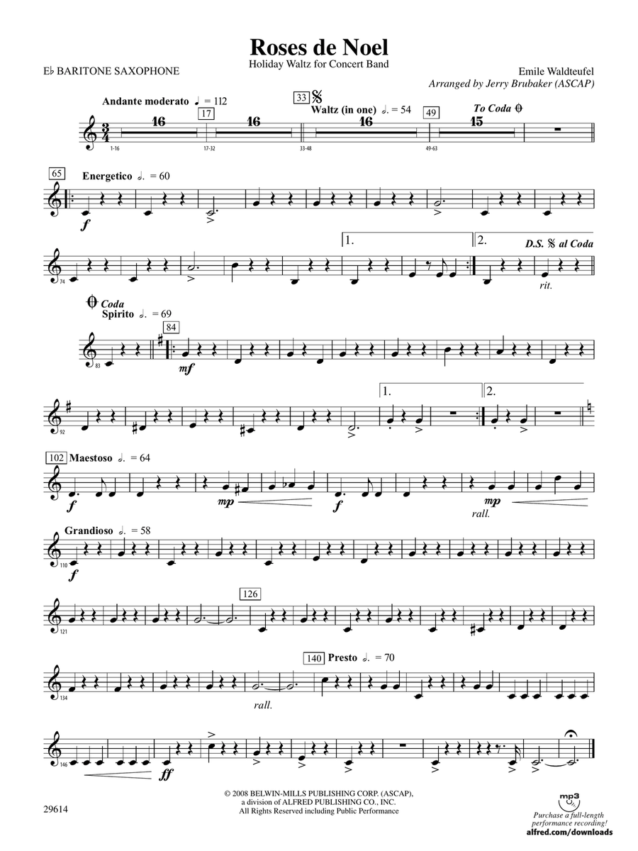 Roses de Noel: E-flat Baritone Saxophone