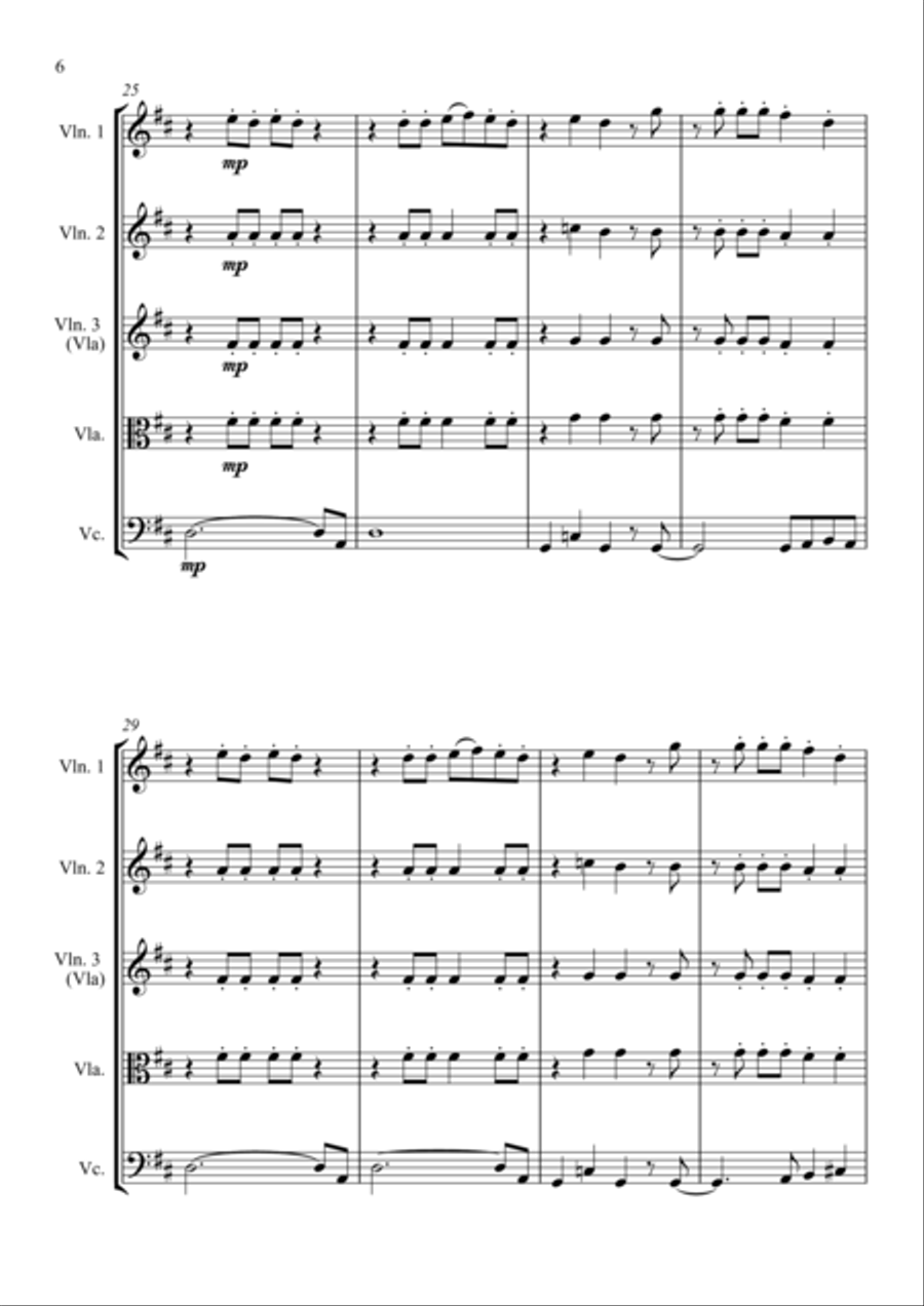 Mamma Mia Mamma Mia String Quartet scores gallery preview page 6