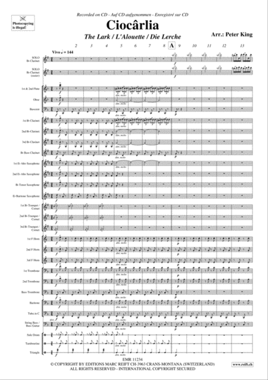 Ciocarlia Concert Band scores gallery preview page 4