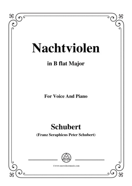 Schubert-Nachtviolen in B flat Major,for voice and piano image number null