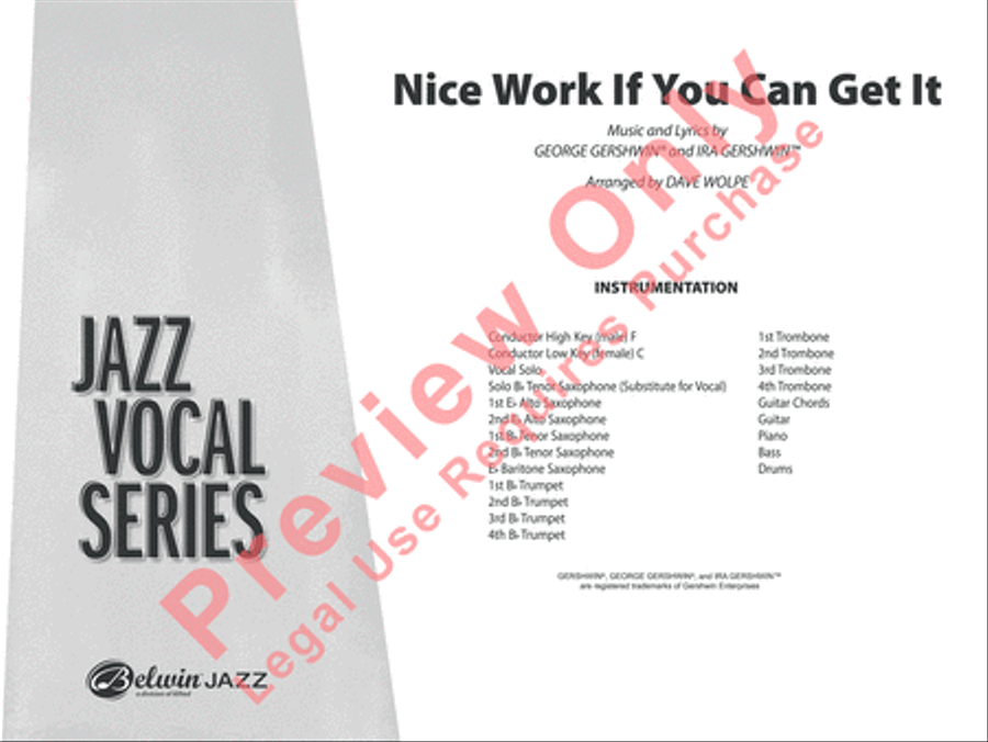 Nice Work If You Can Get It Jazz Ensemble scores gallery preview page 2