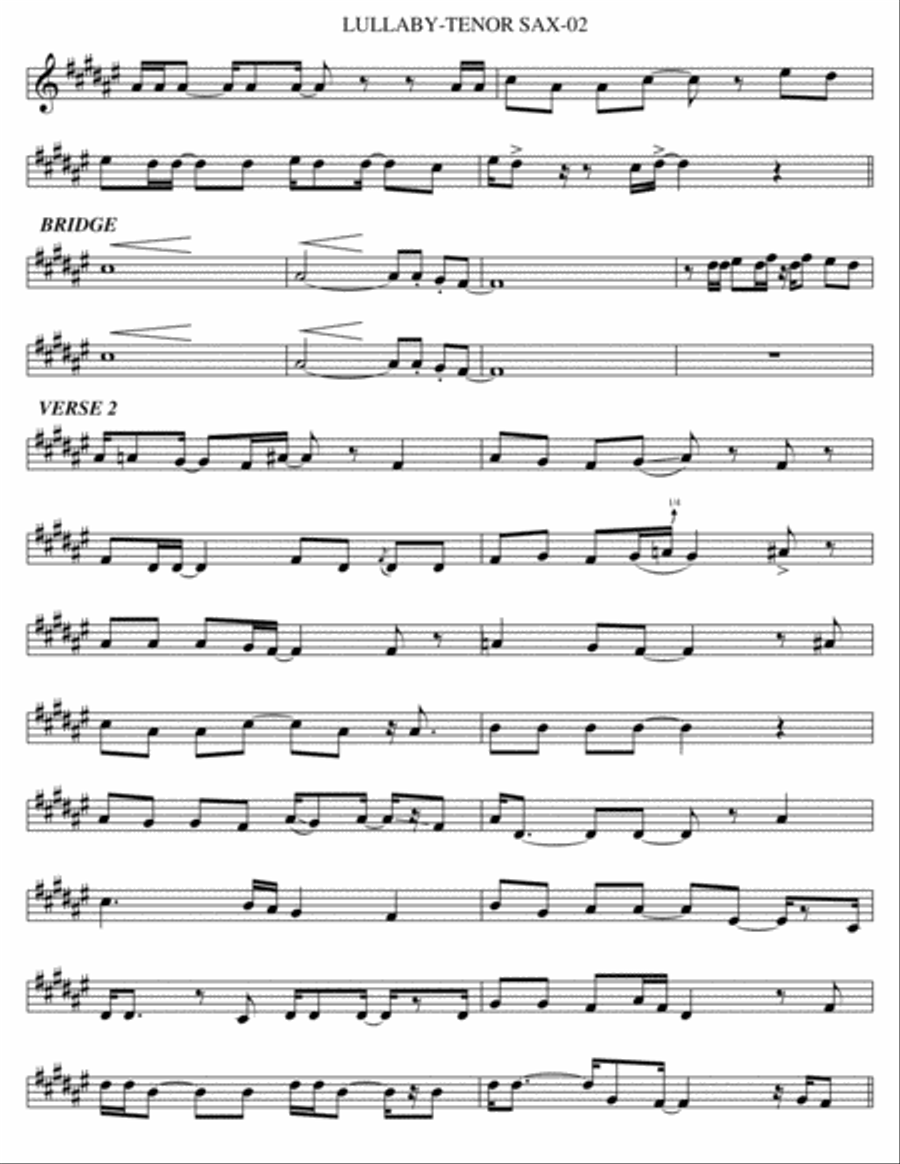 Lullaby Tenor Saxophone scores gallery preview page 2