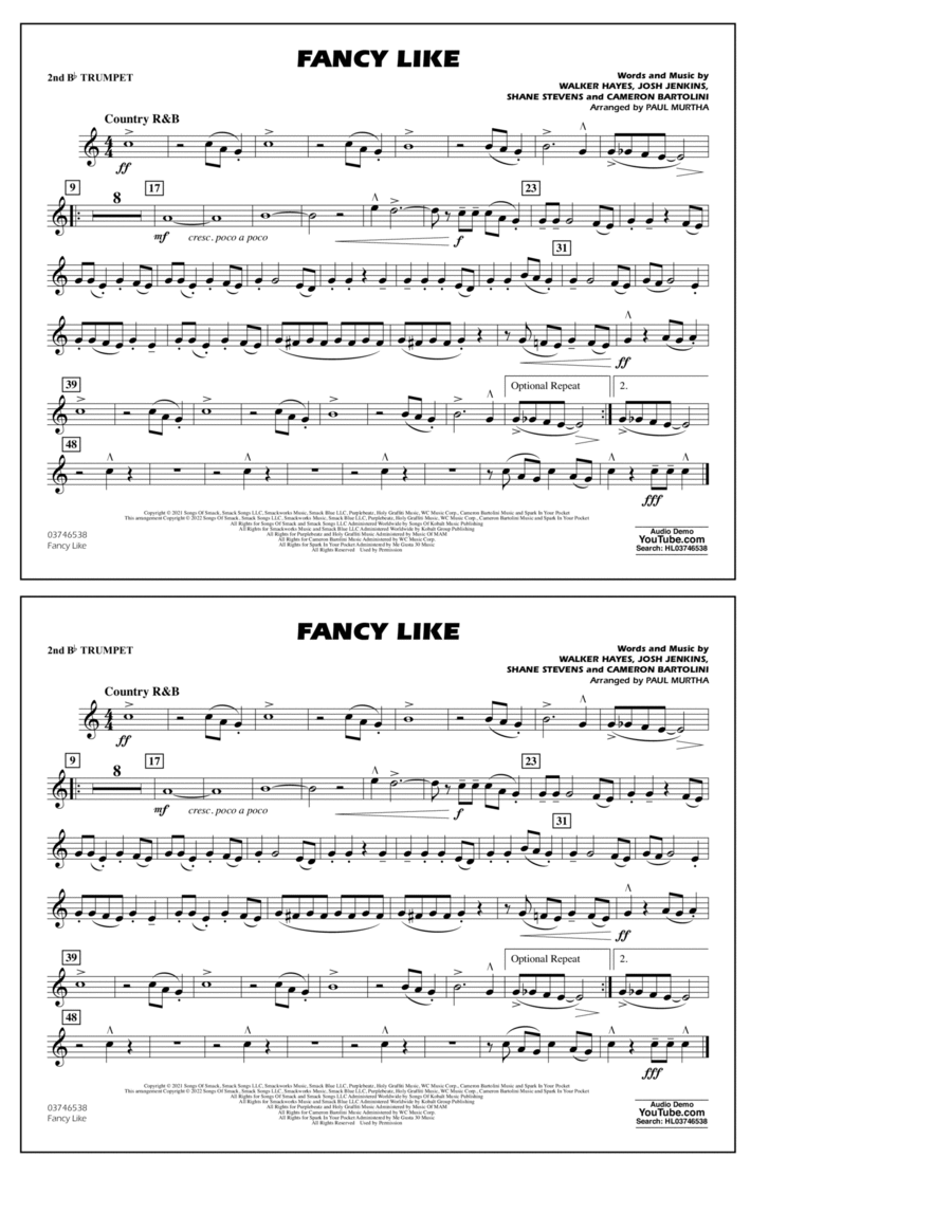 Fancy Like (arr. Paul Murtha) - 2nd Bb Trumpet