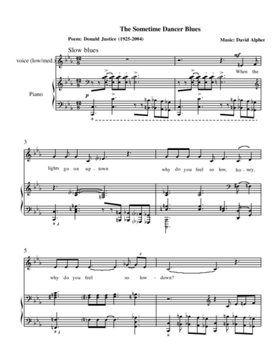 The Sometime Dancer Blues Low Voice scores gallery preview page 1