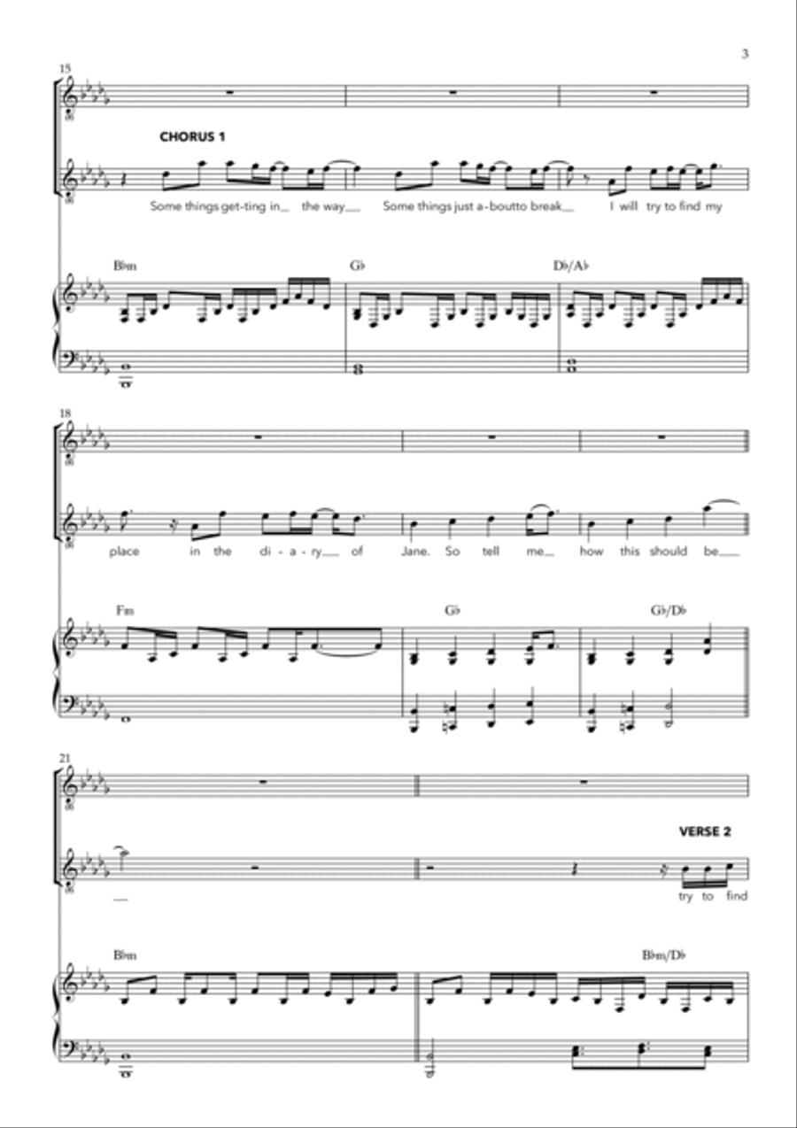 The Diary Of Jane Piano, Vocal, Guitar scores gallery preview page 3