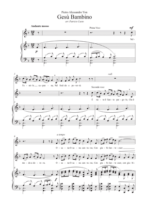 Gesù bambino for 2 solo voices and piano