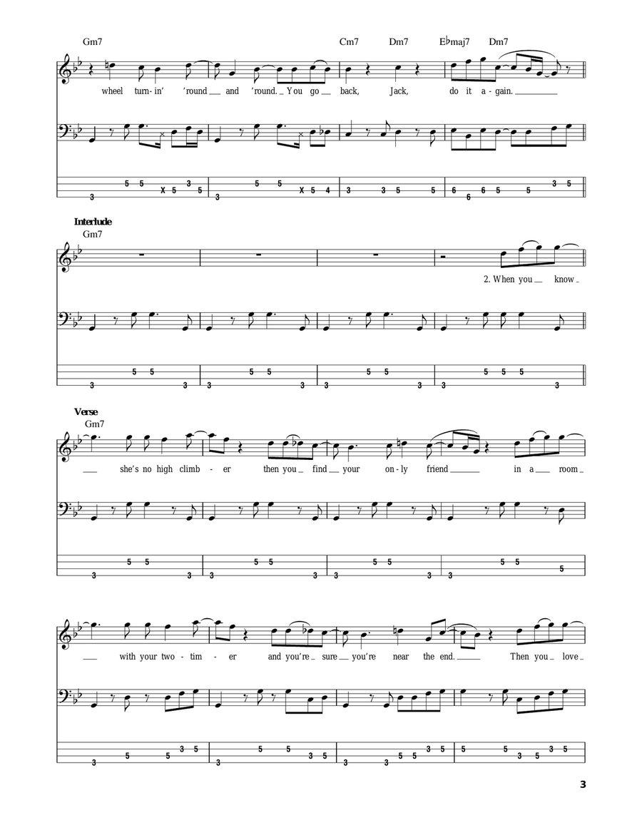 Do It Again Bass Guitar Tablature scores gallery preview page 3