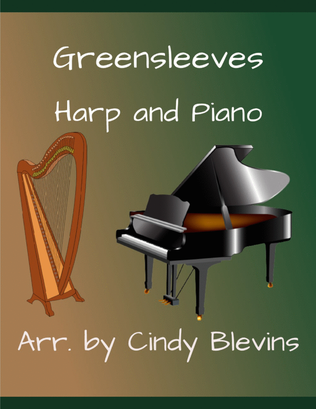 Book cover for Greensleeves, for Piano and Harp