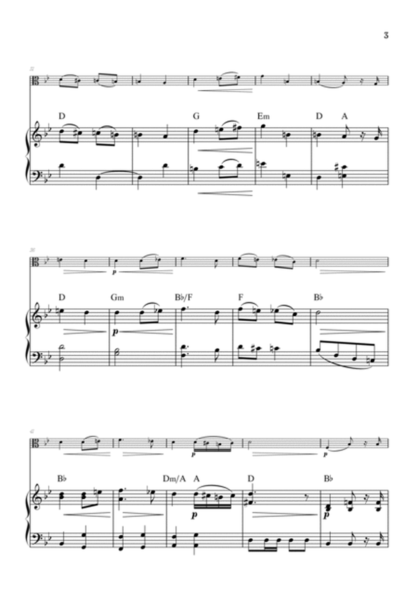 Wagner • Here Comes the Bride (Bridal Chorus) from Lohengrin | viola & piano sheet music w/ chords image number null
