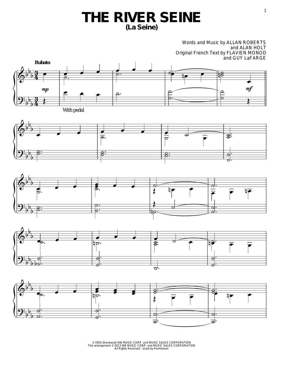 The River Seine (La Seine) Piano Solo scores gallery preview page 1