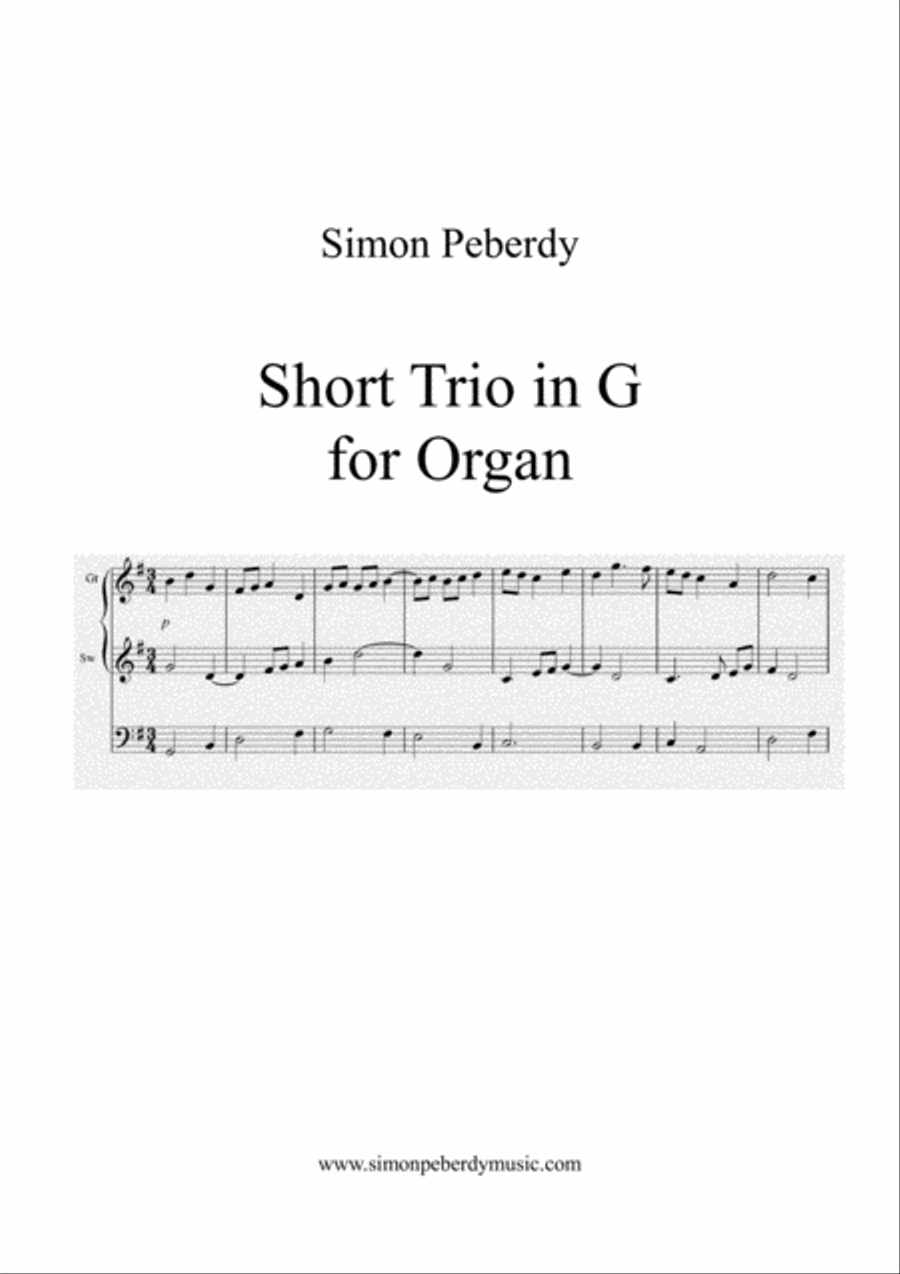 Organ Short Trio in G for organ by Simon Peberdy image number null