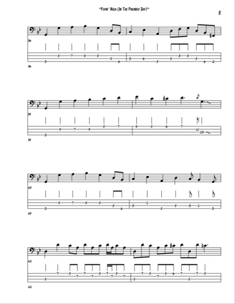 Flying High (in The Friendly Sky) Bass Guitar scores gallery preview page 5