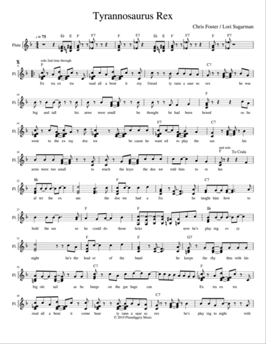 Tyrannosaurus Rex - Lead Sheet Piano, Vocal, Guitar scores gallery preview page 1