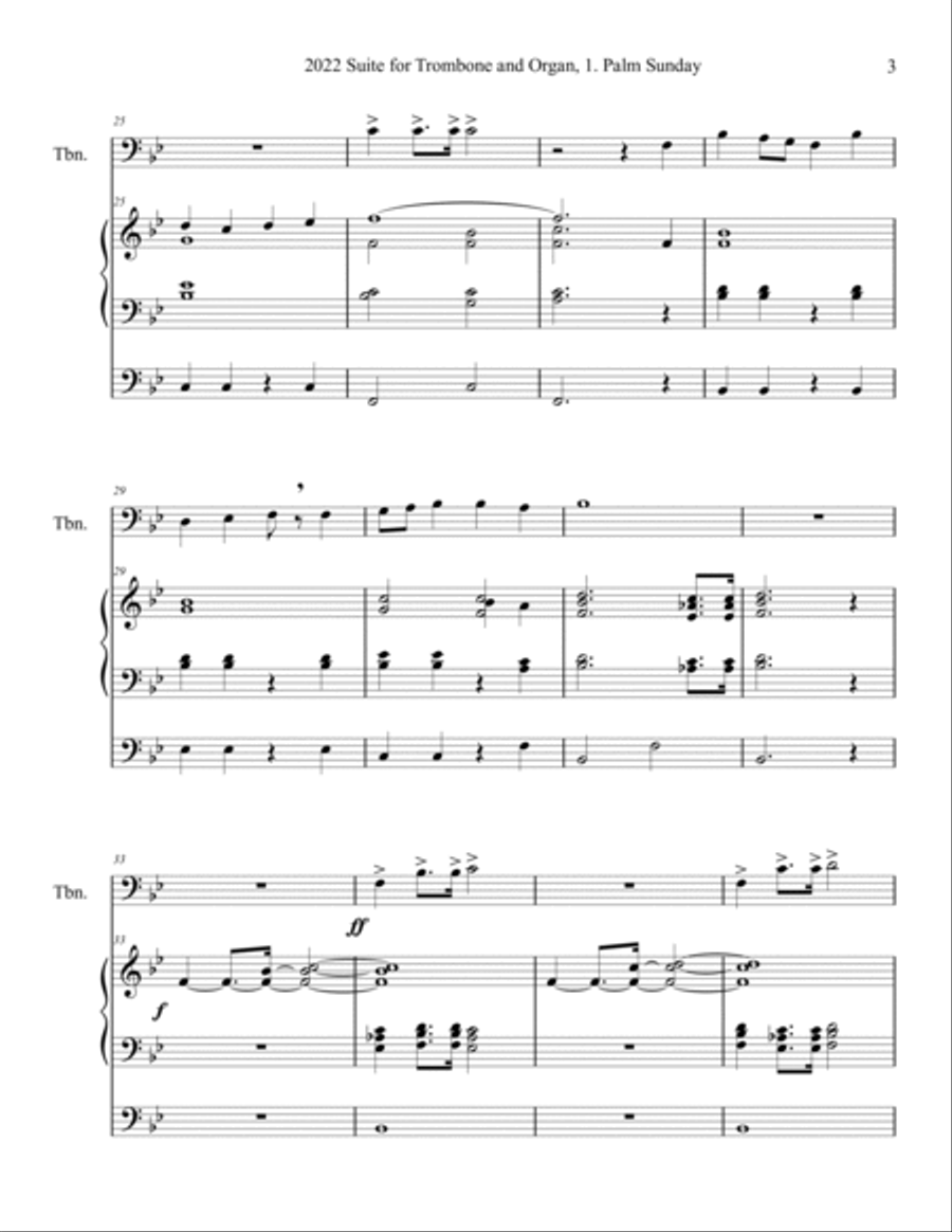 2022 Suite for Trombone and Organ (complete) for Lent, Palm Sunday, and Easter, by Phil Lehenbauer Trombone scores gallery preview page 4