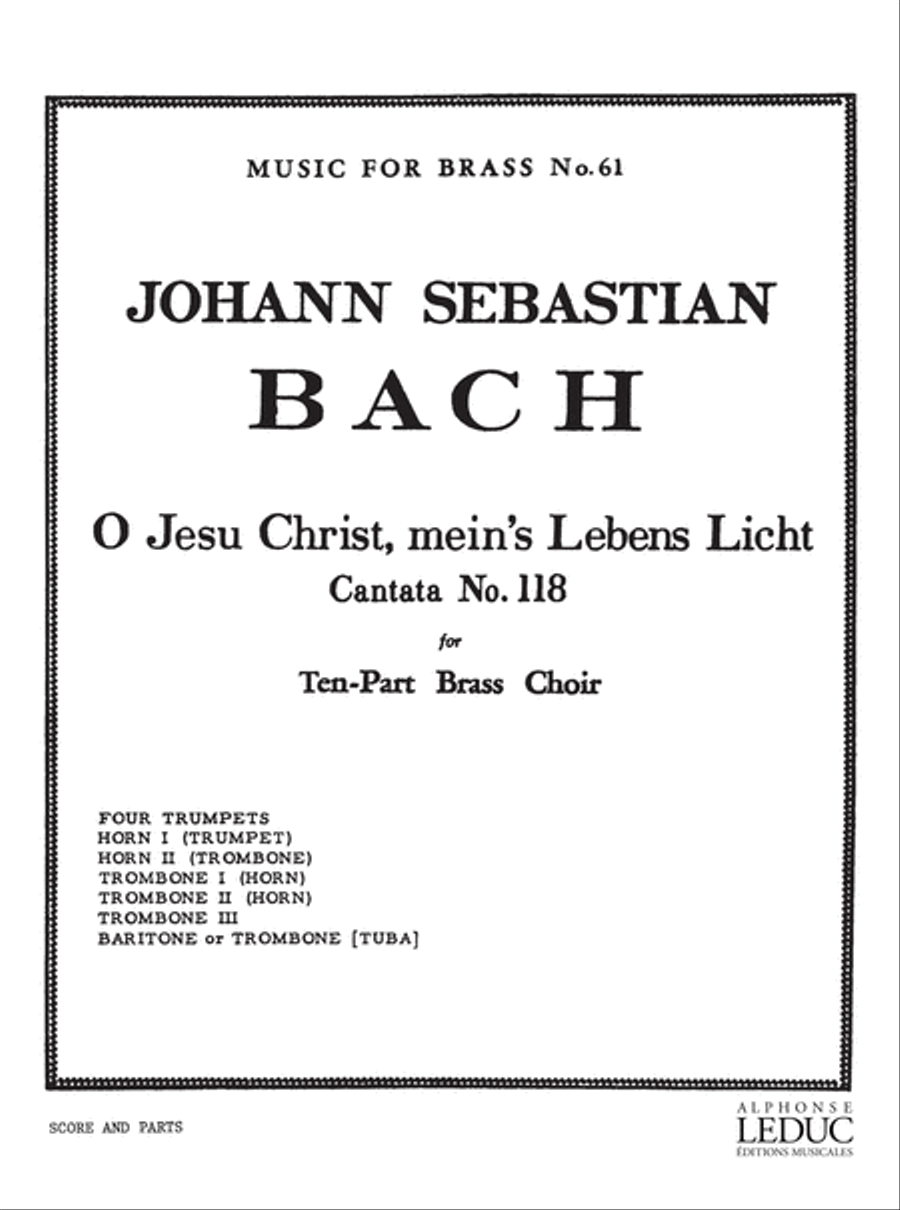 Cantata No.118 Brass Ensemble scores gallery preview page 1